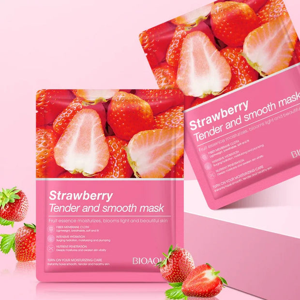 Nourishing Delight: Bio Aqua Strawberry Tender & Smooth Sheet Mask