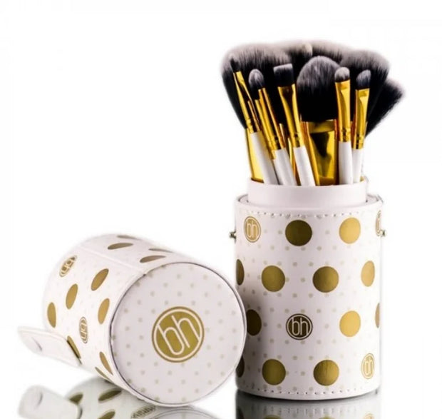 White Sophistication: BH Cosmetics Dot Collection 11-Piece Brush Set