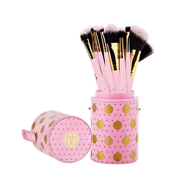 Pink Elegance: BH Cosmetics Dot Collection 11-Piece Brush Set