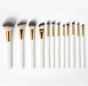 White Studded Elegance: BH Cosmetics 12-Piece Brush Set